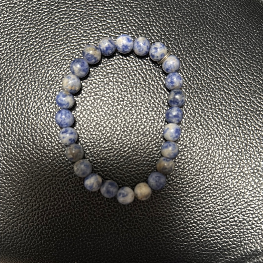 Blue Sodalite Beaded Bracelet With Polished Finish